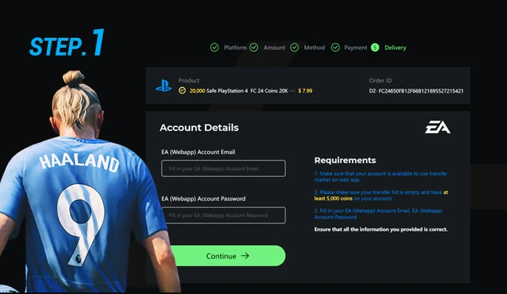 Enter account information