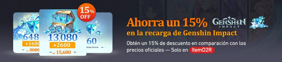 Ahorra un 15% en la recarga de Genshin Impact