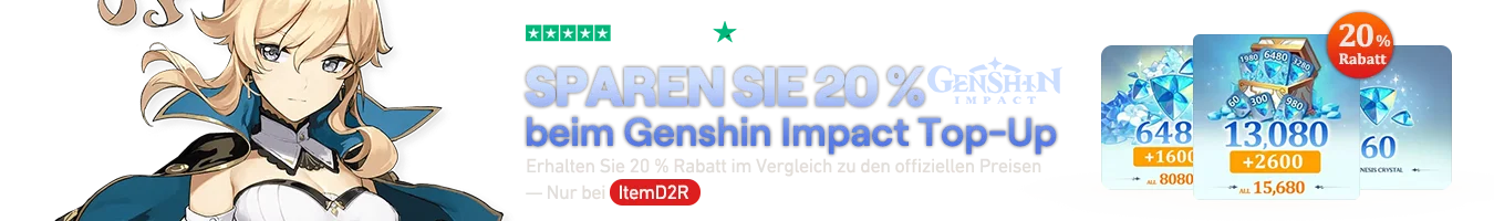 SPARE 20% auf Genshin-Aufladung