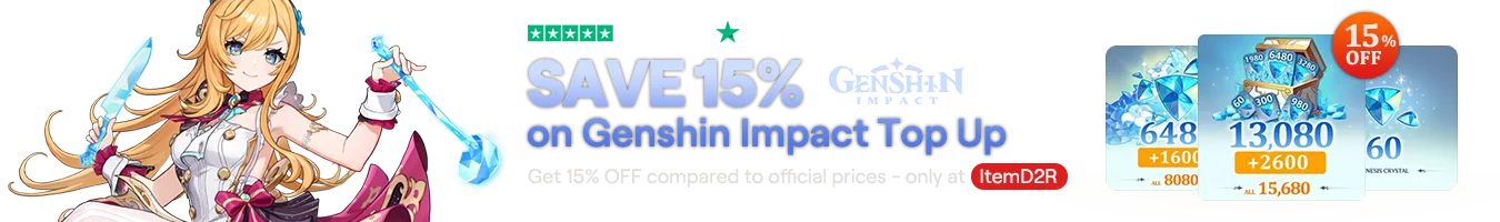 SAVE 15% on genshin Top Up