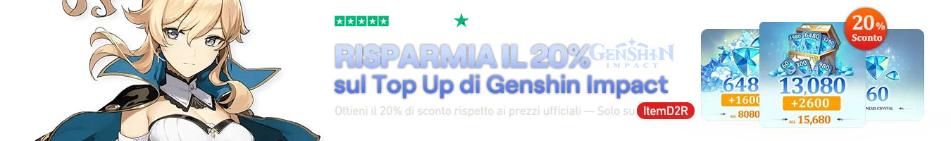 RISPARMIA il 20% sul Top Up di Genshin