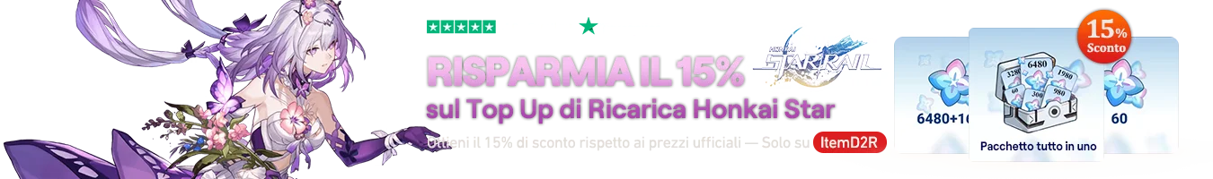 RISPARMIA il 15% sul Top Up di HSR