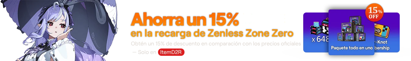 AHORRA un 15 % en la recarga de ZZZ