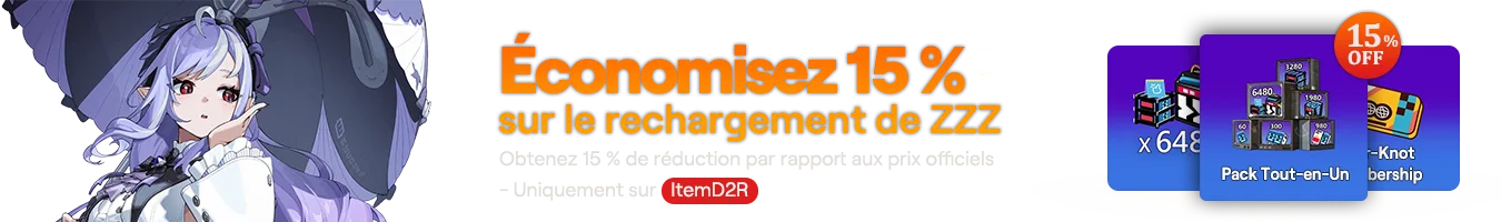 ÉCONOMISEZ 15 % sur la recharge ZZZ